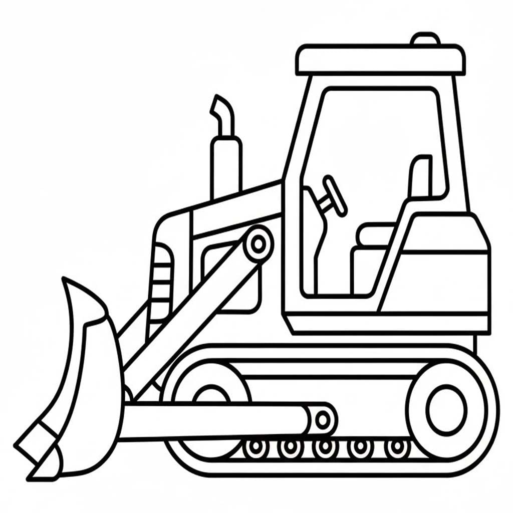 Zeichne Bulldozer druckbare