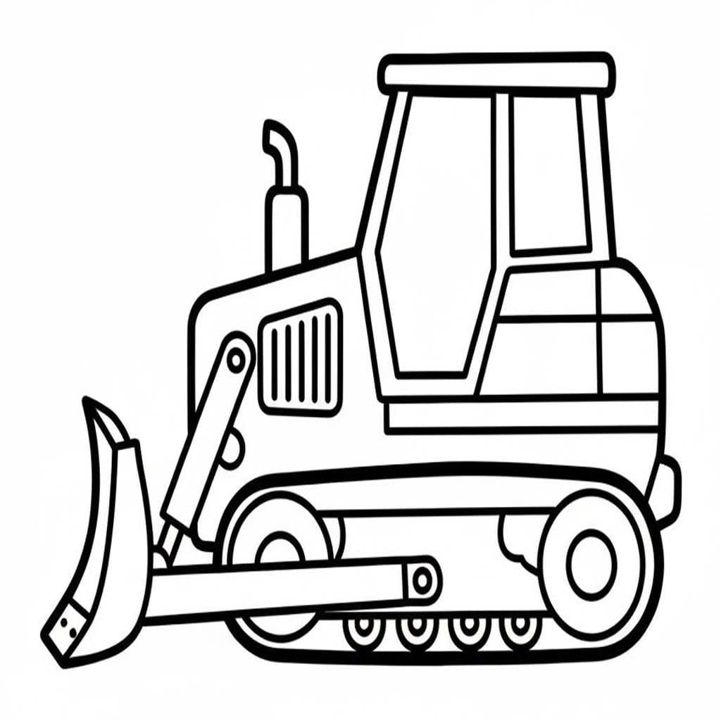 Zeichne Bulldozer druckbare basisch