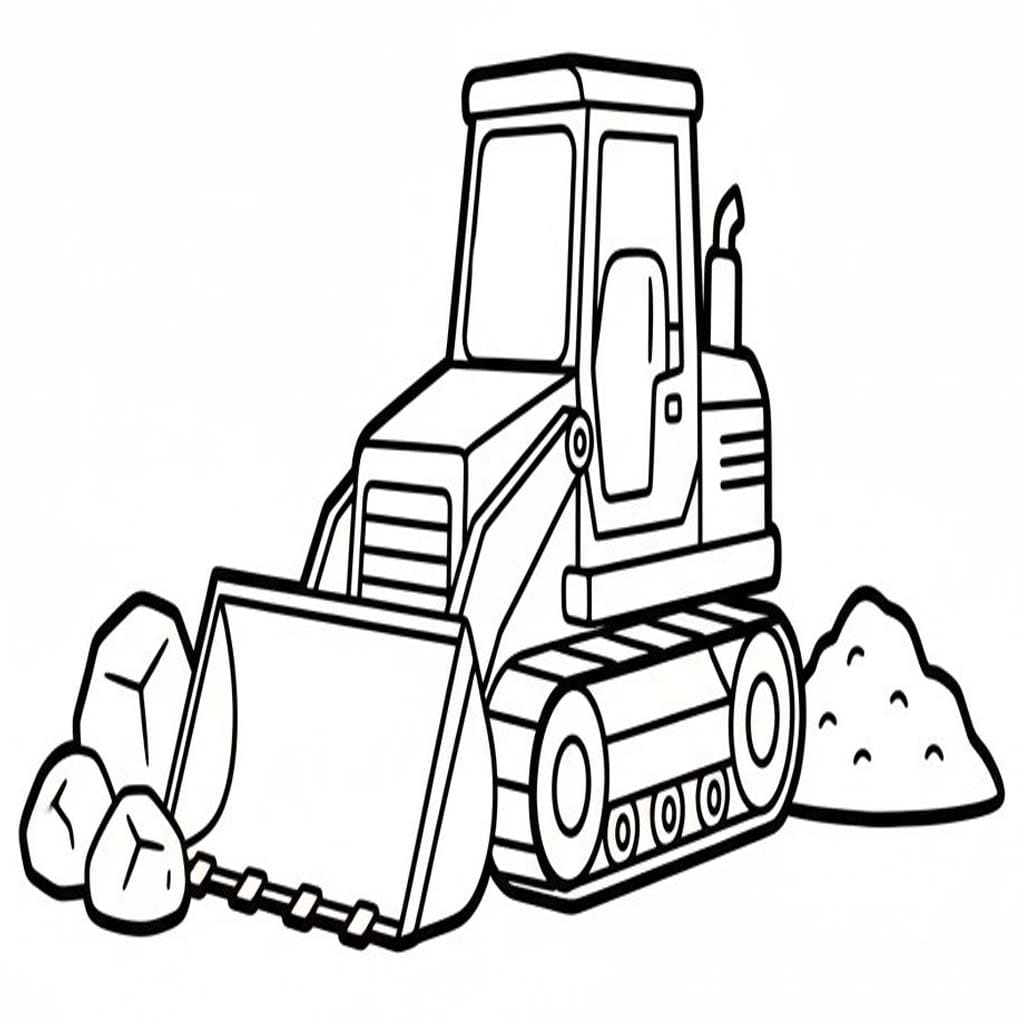 Zeichne Bulldozer kostenlos