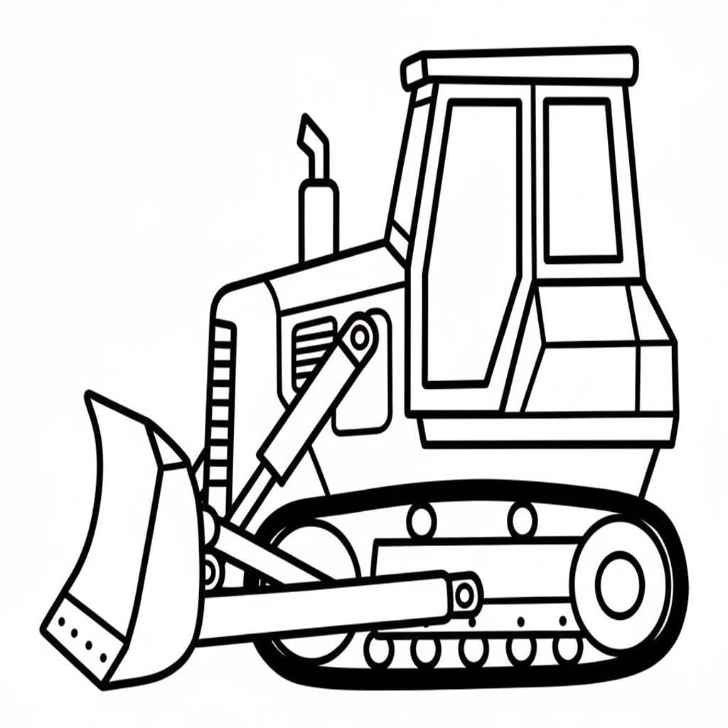 Zeichne Bulldozer kostenlos schlicht