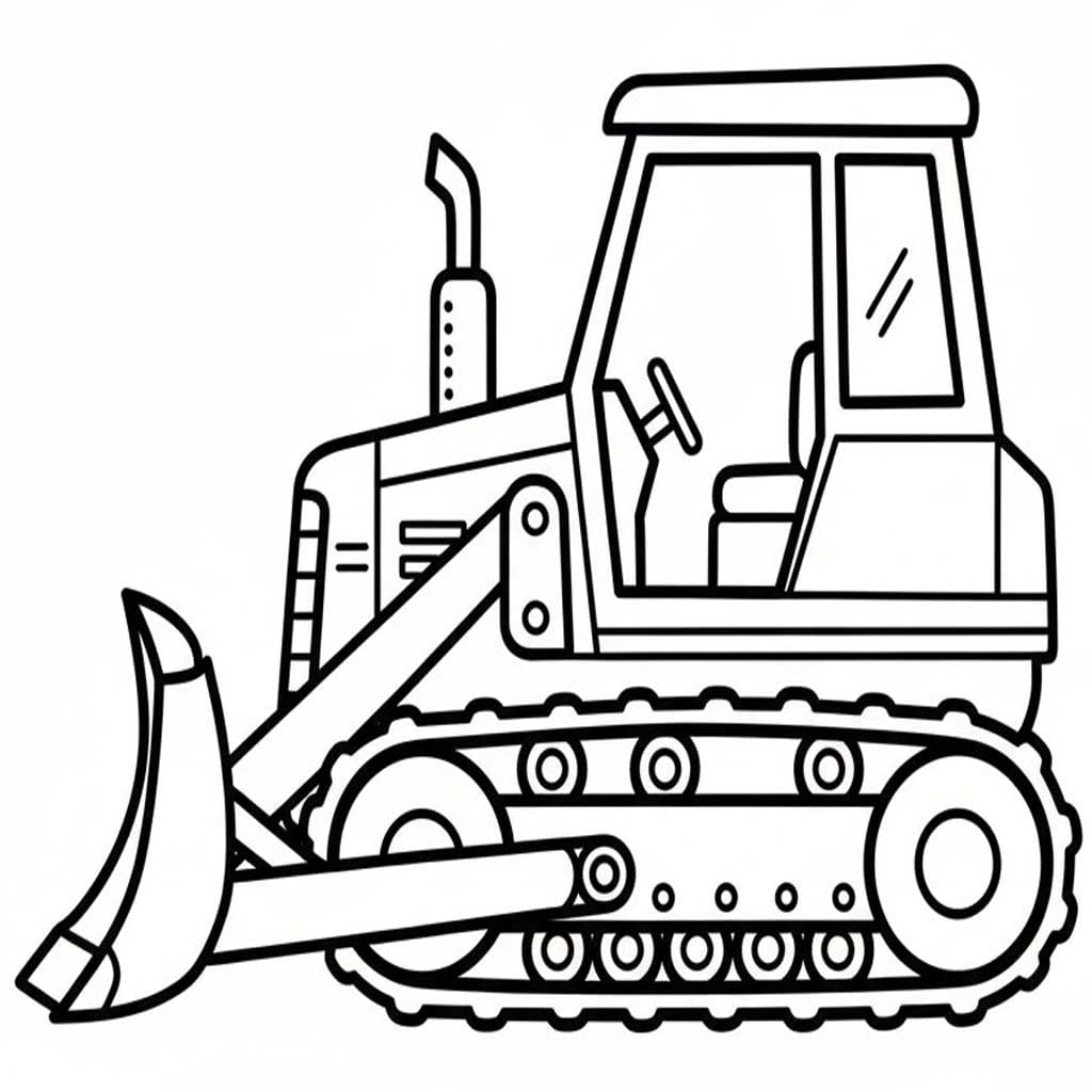 Zeichne Bulldozer schlicht