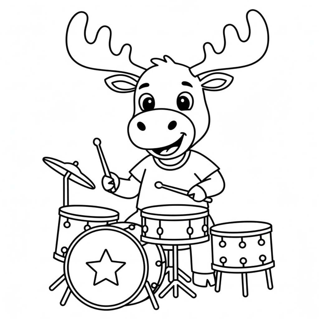 Zeichne Elch kostenlos basisch