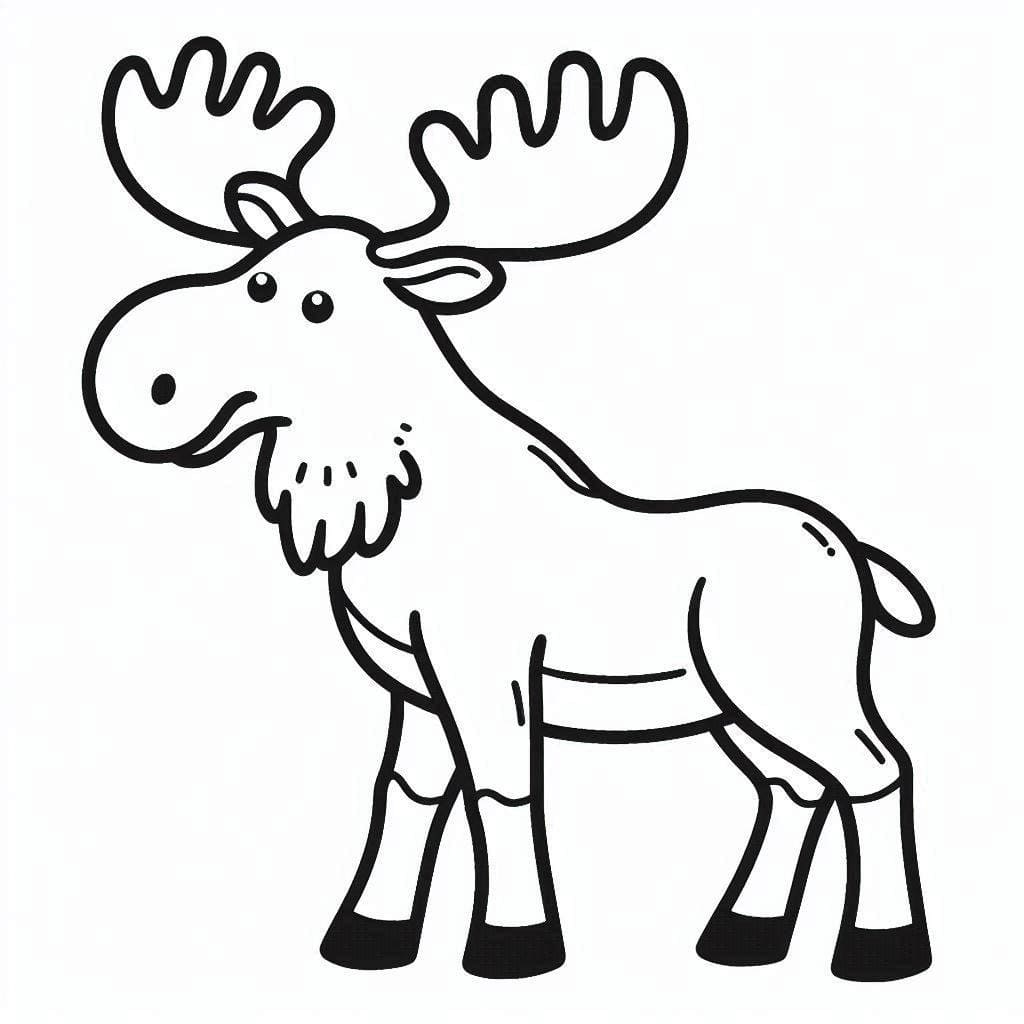 Zeichne Elch kostenlos druckbare einfach