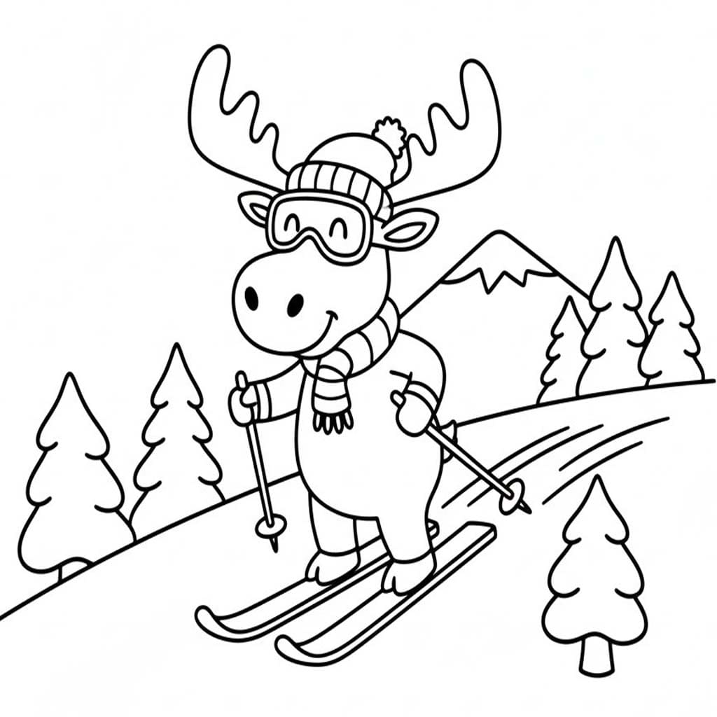 Zeichne Elch kostenlos einfach