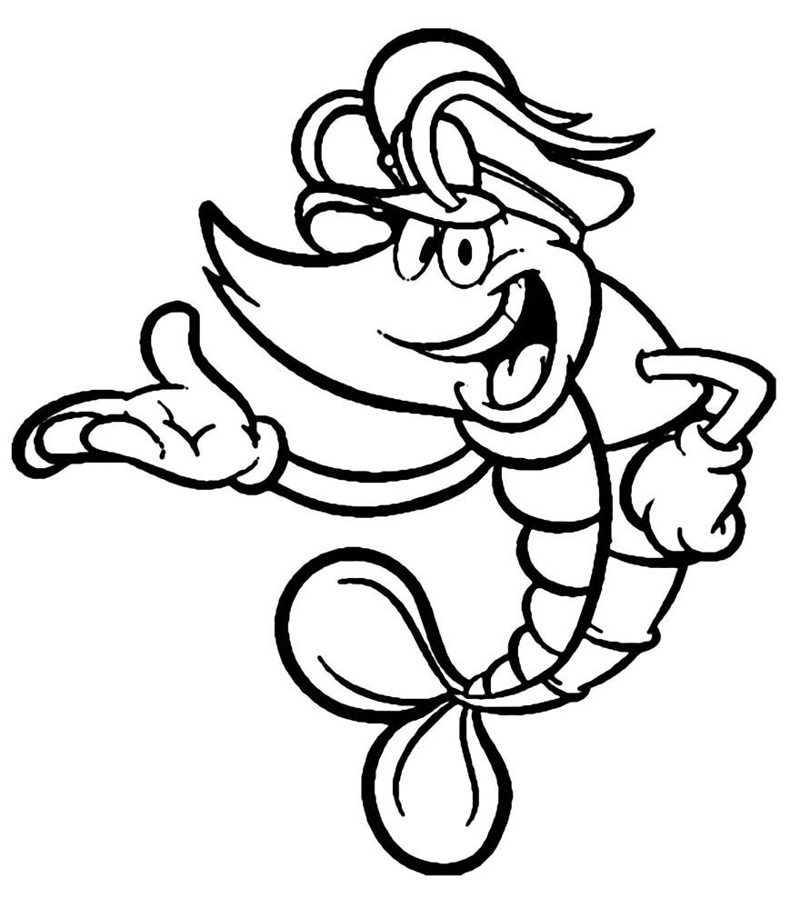 Zeichne Garnele druckbare einfach