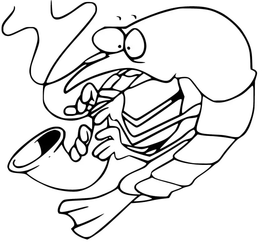 Zeichne Garnele kostenlos druckbare