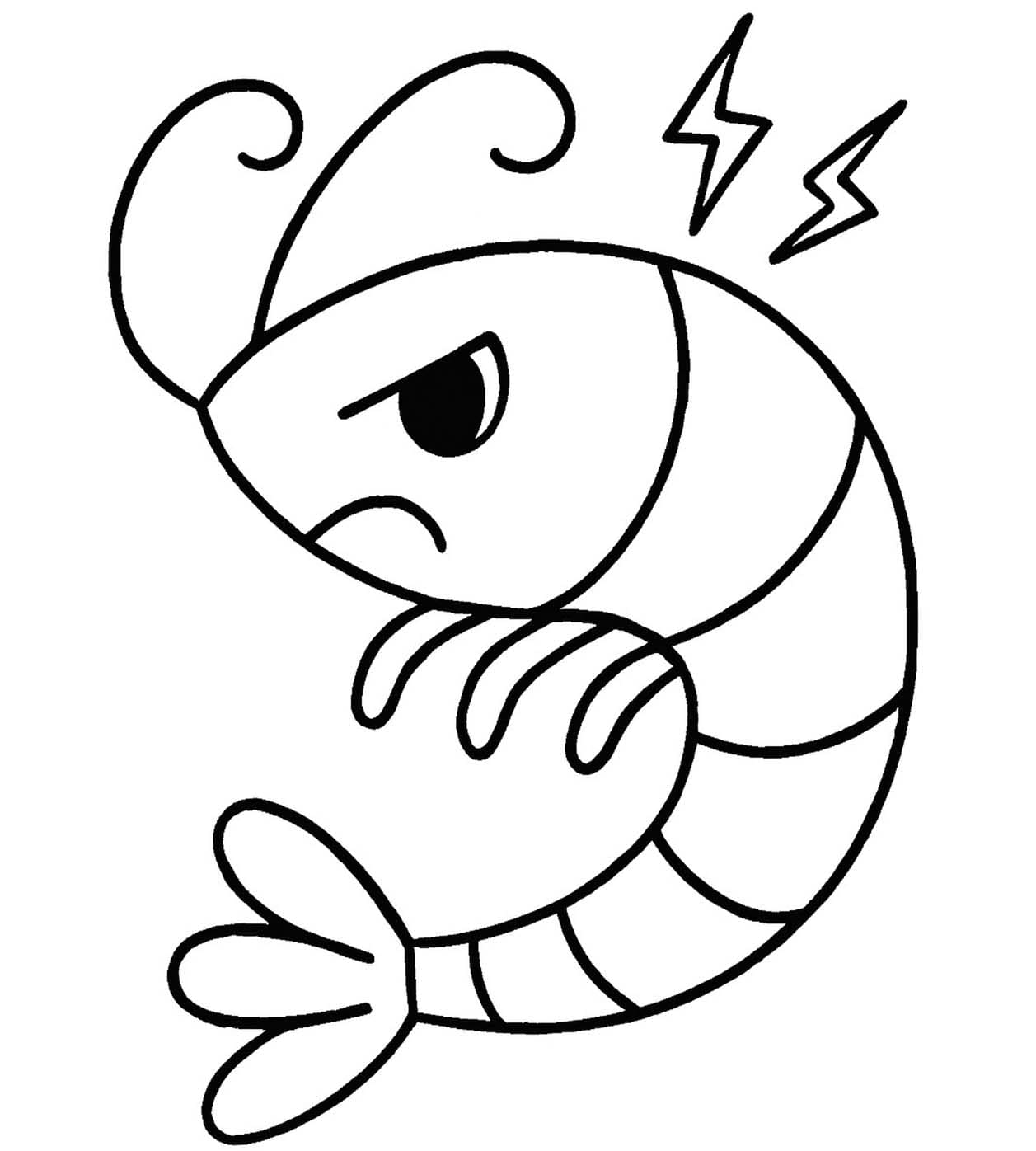 Zeichne Garnele kostenlos schlicht