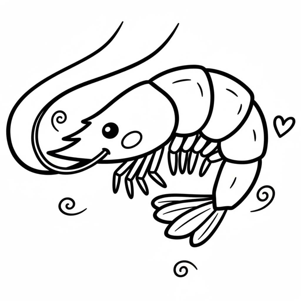 Zeichne Garnele zum Ausdrucken