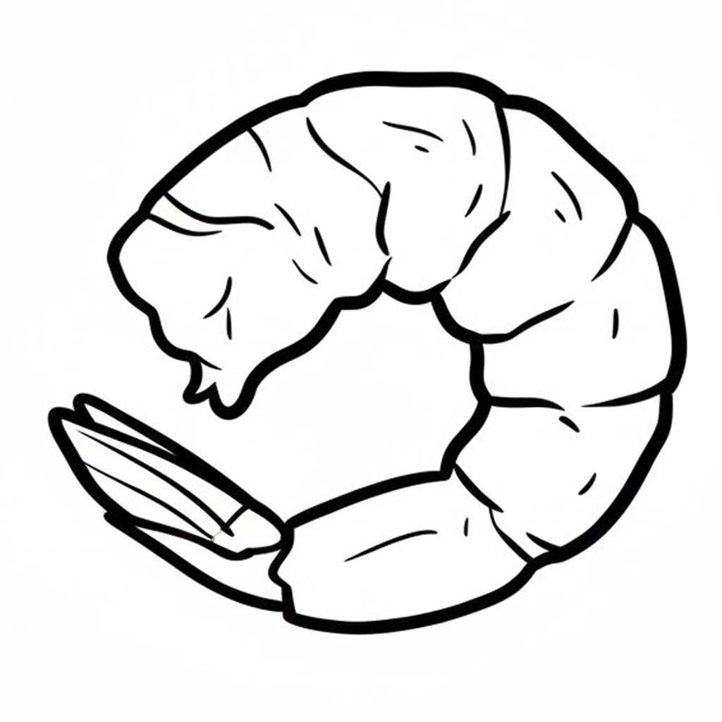 Zeichne Garnele zum Ausdrucken für Kinder