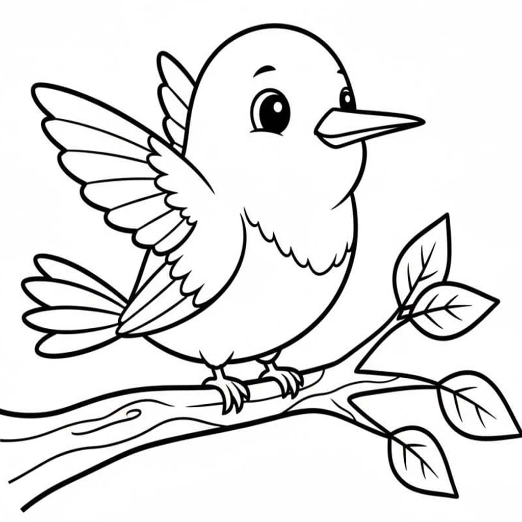 Zeichne Kolibri druckbare basisch