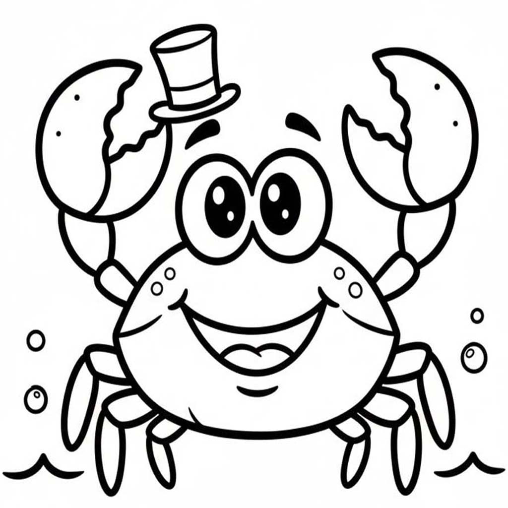 Zeichne Krabbe druckbare schlicht