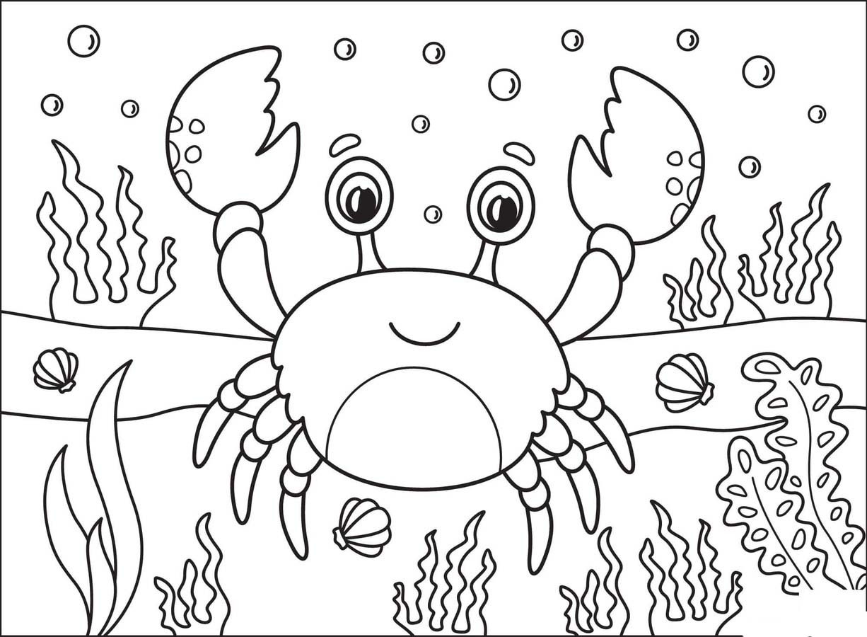 Zeichne Krabbe einfach