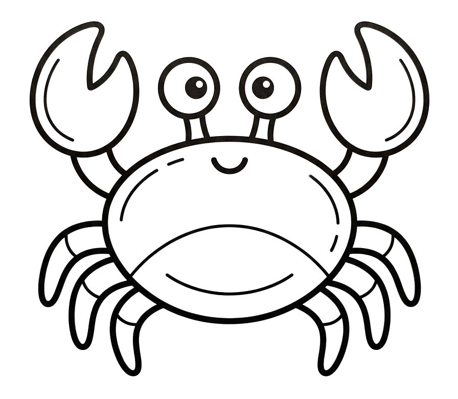 Zeichne Krabbe kostenlos druckbare