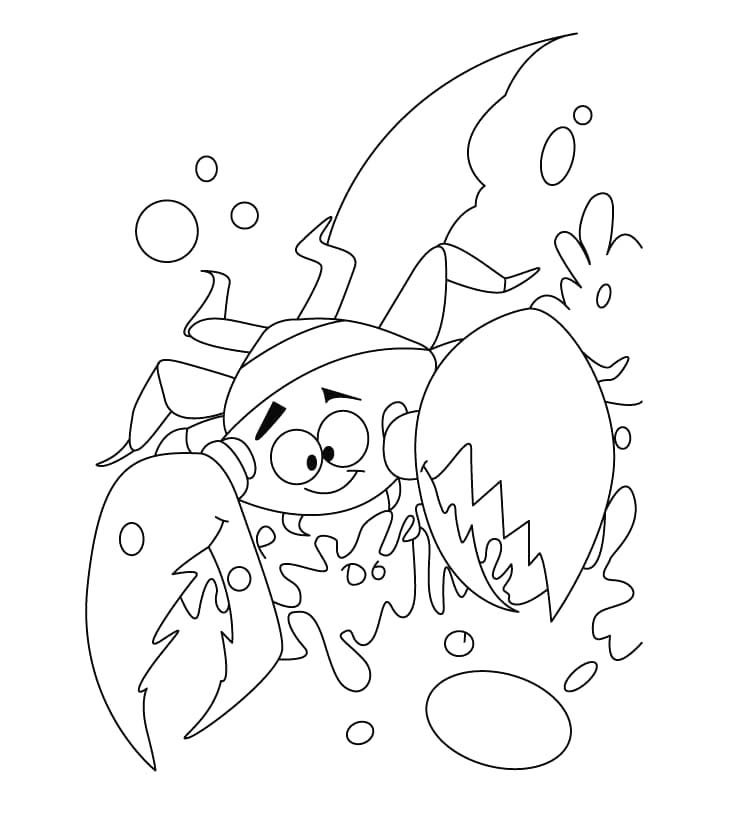 Zeichne Krabbe kostenlos druckbare schlicht