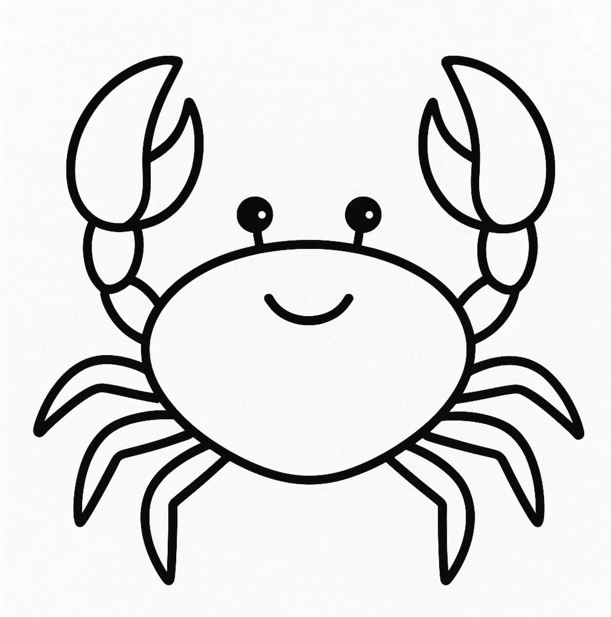 Zeichne Krabbe kostenlos schlicht
