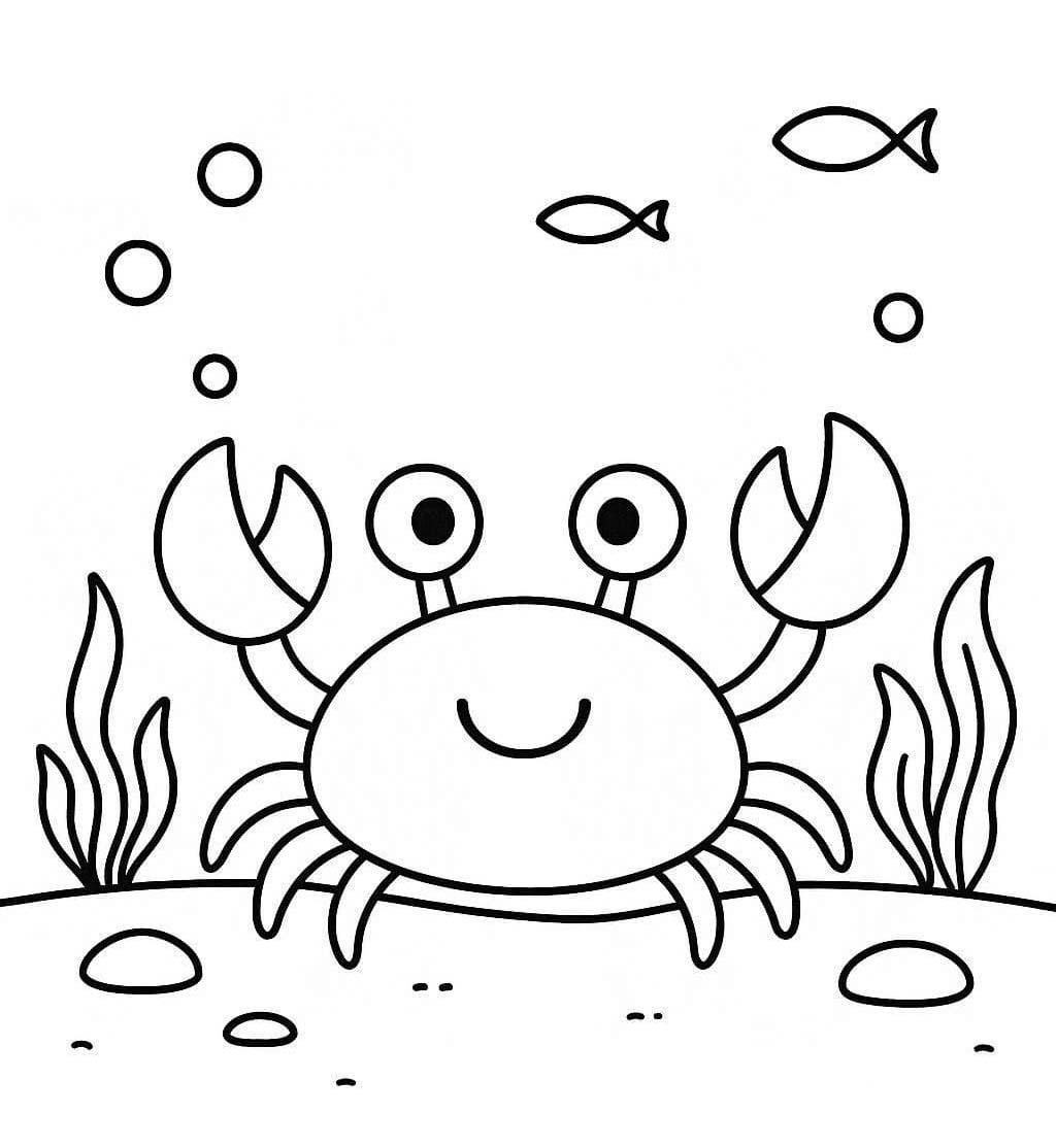 Zeichne Krabbe zum Ausdrucken