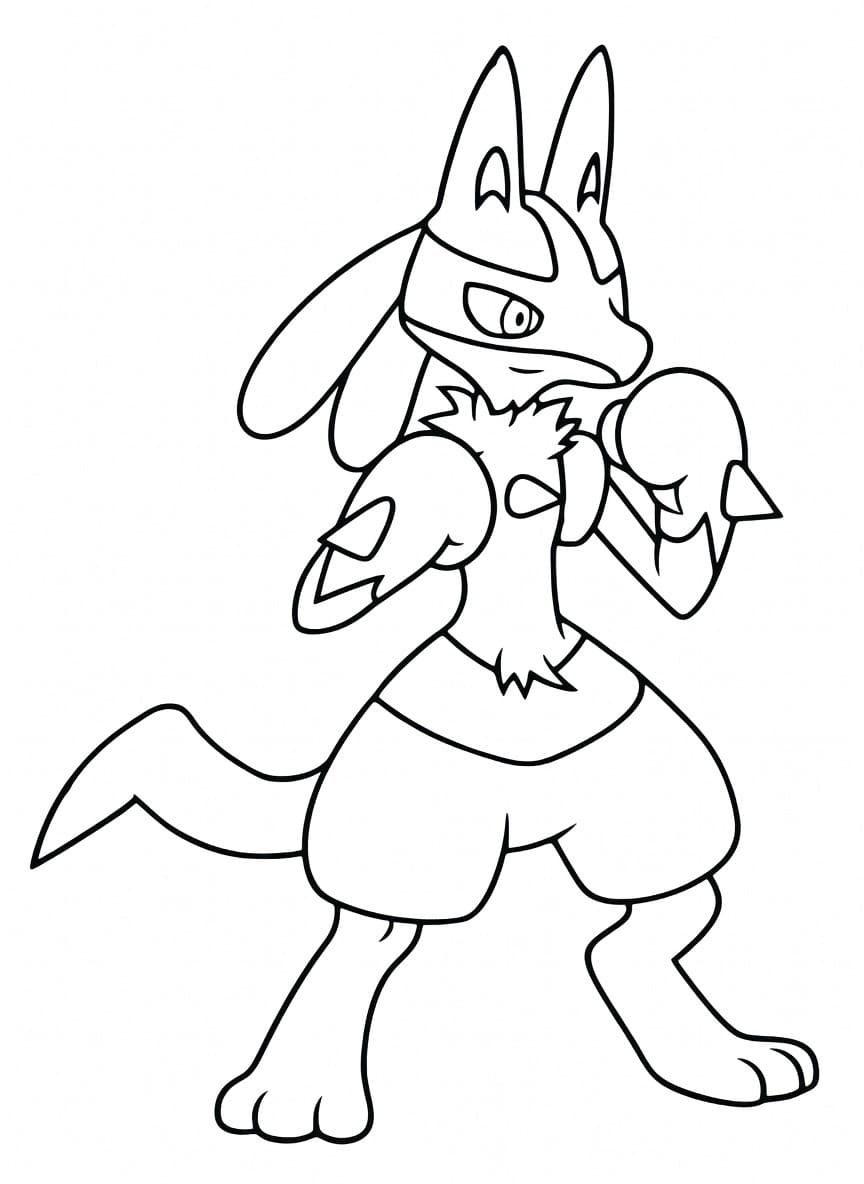 Zeichne Lucario druckbare