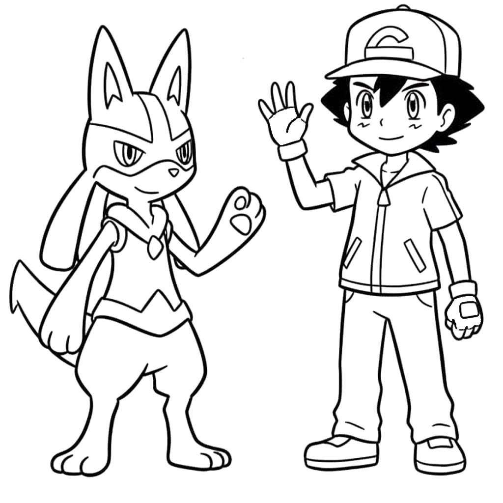 Zeichne Lucario druckbare einfach