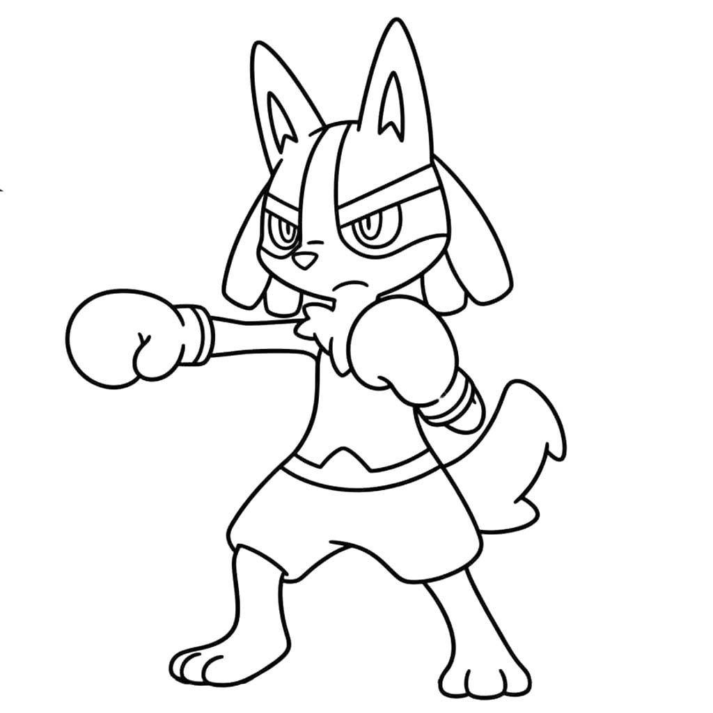 Zeichne Lucario druckbare für Kinder