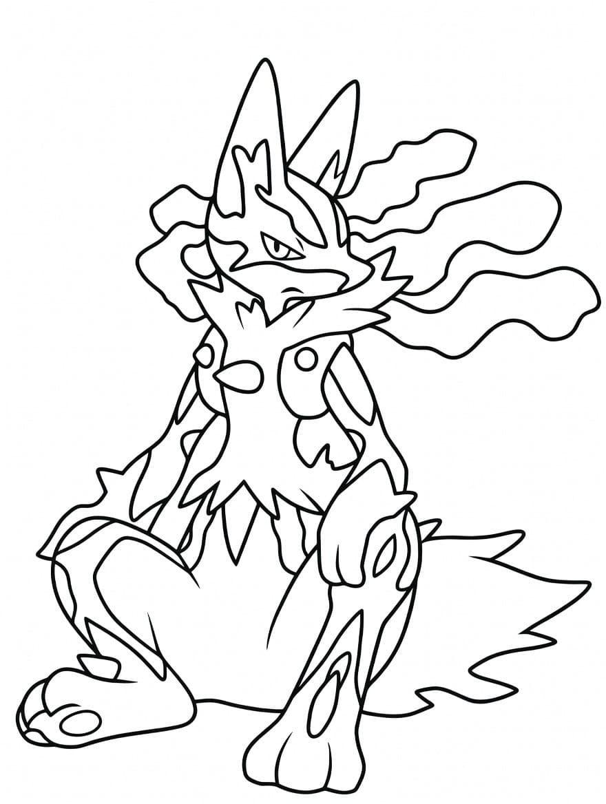 Zeichne Lucario druckbare schlicht