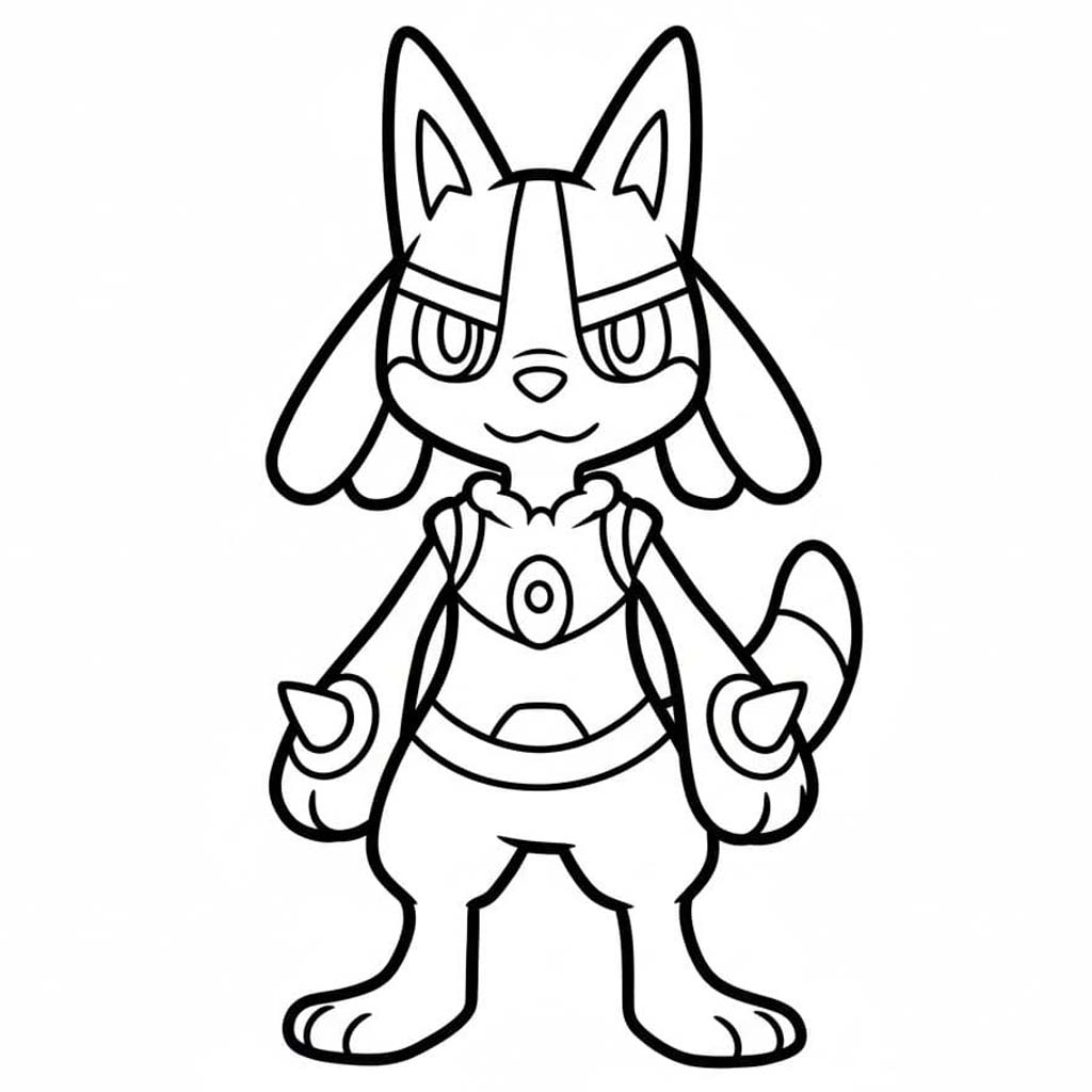 Zeichne Lucario einfach