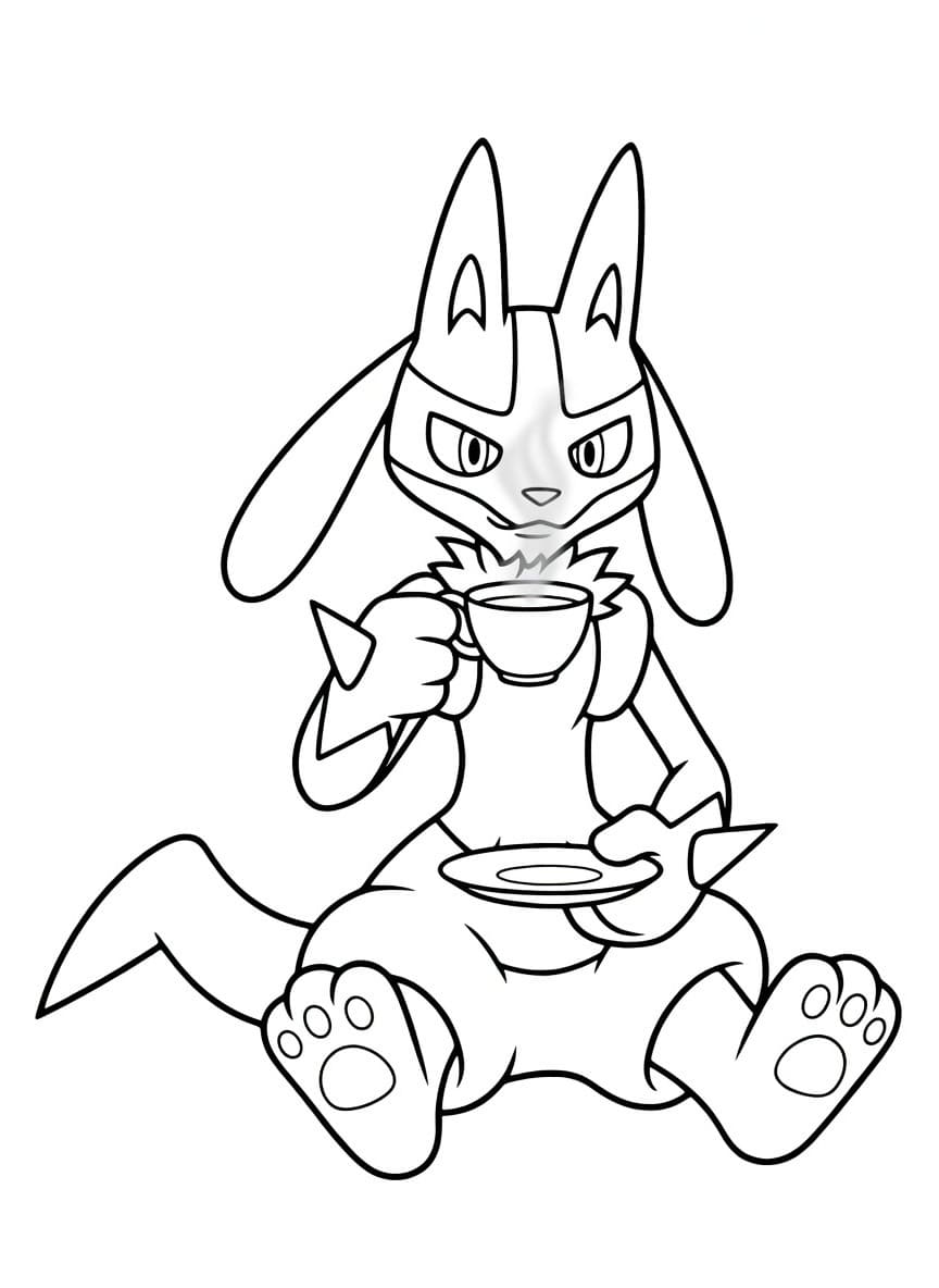 Zeichne Lucario kostenlos druckbare