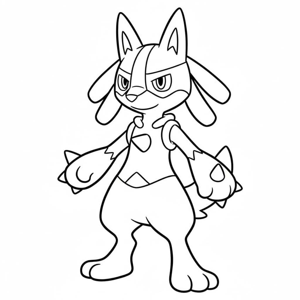 Zeichne Lucario kostenlos druckbare schlicht