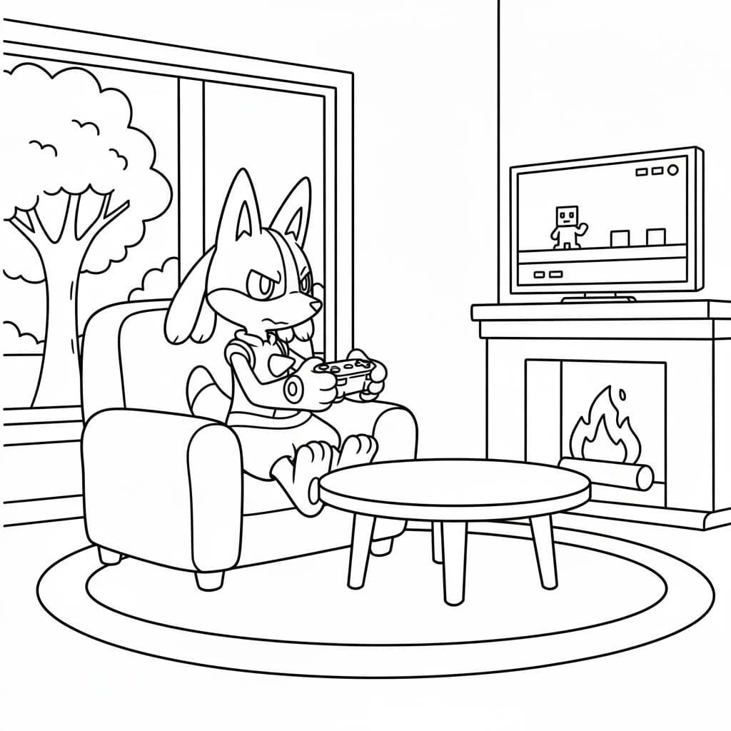 Zeichne Lucario zum Ausdrucken