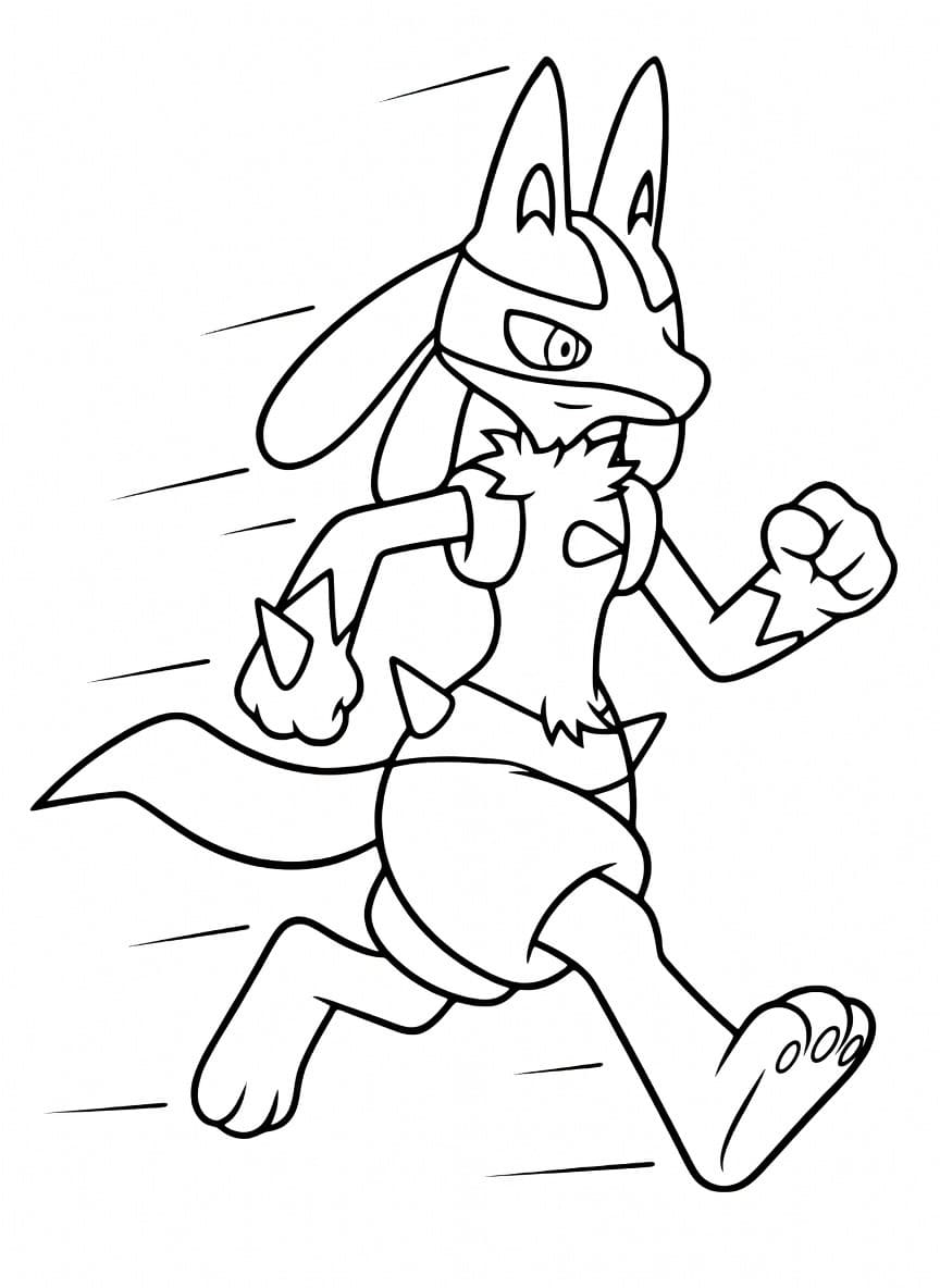Zeichne Lucario zum Ausdrucken für Kinder