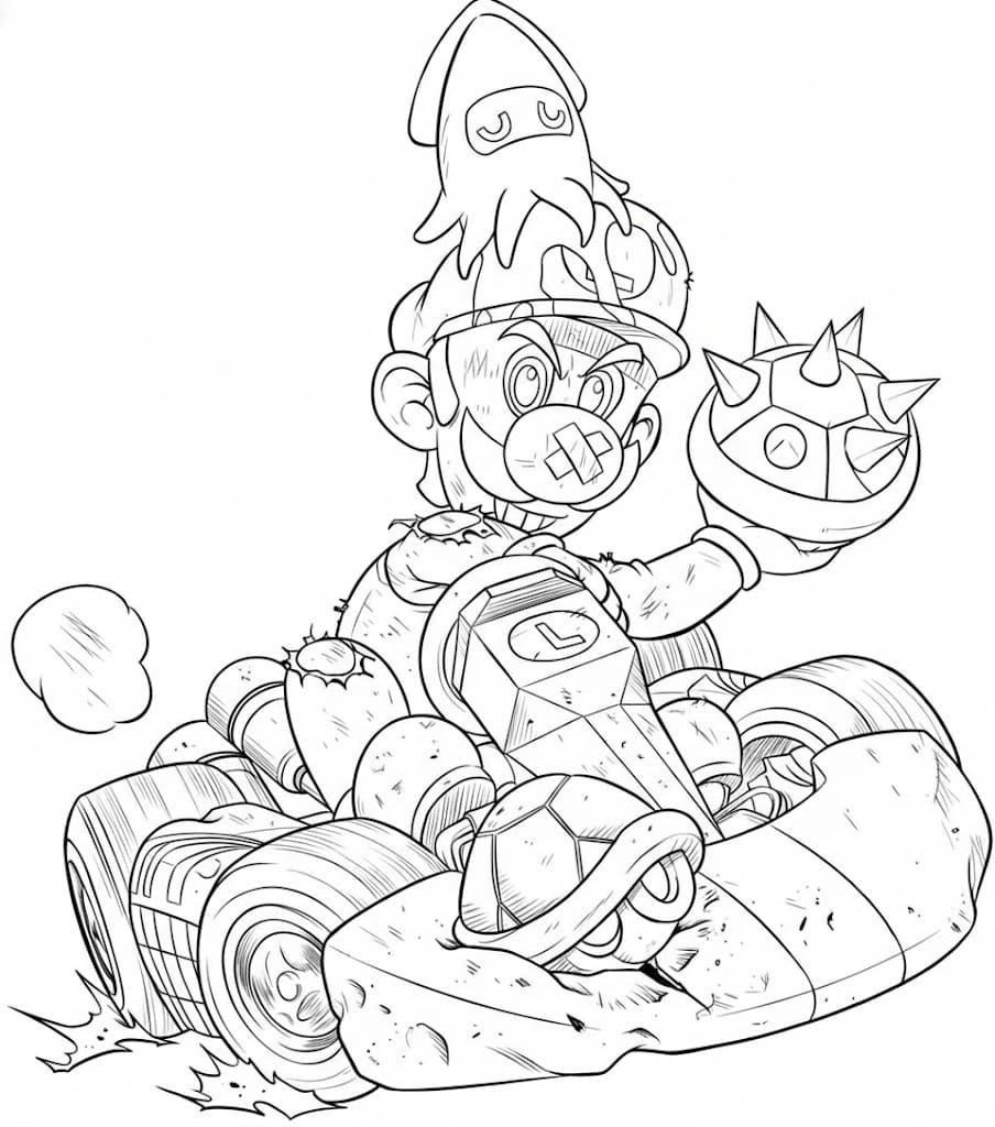 Zeichne Mario Kart basisch