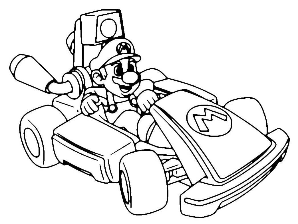 Zeichne Mario Kart druckbare