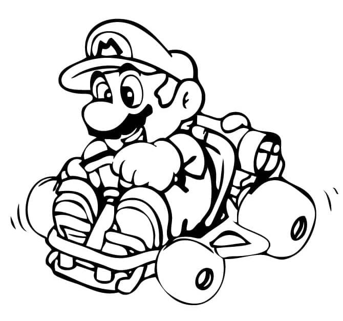 Zeichne Mario Kart druckbare schlicht
