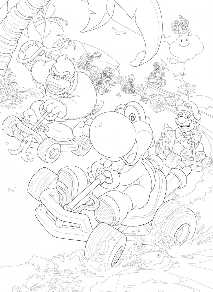 Zeichne Mario Kart einfach