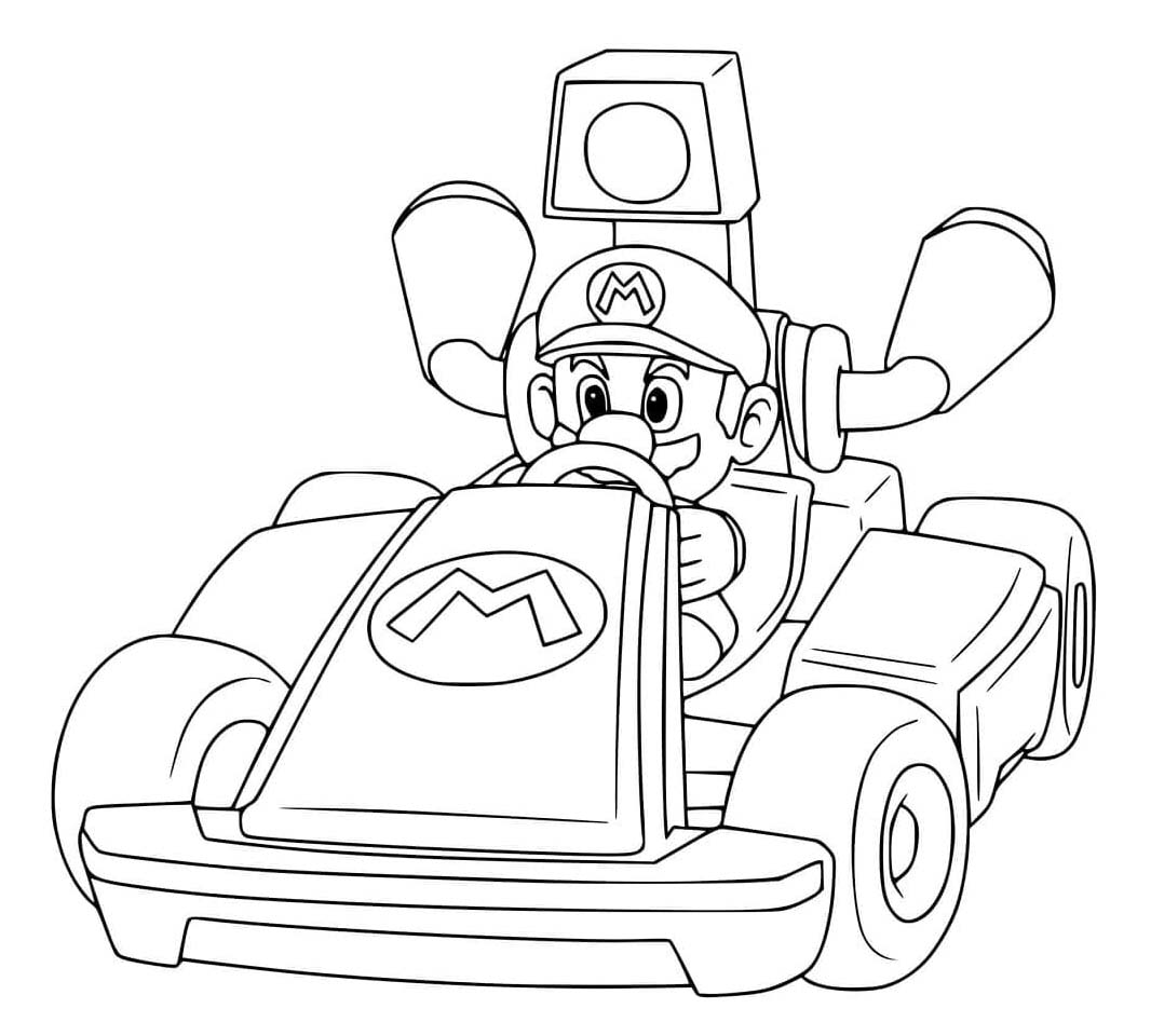 Zeichne Mario Kart für Kinder