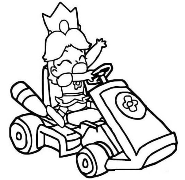 Zeichne Mario Kart kostenlos druckbare schlicht