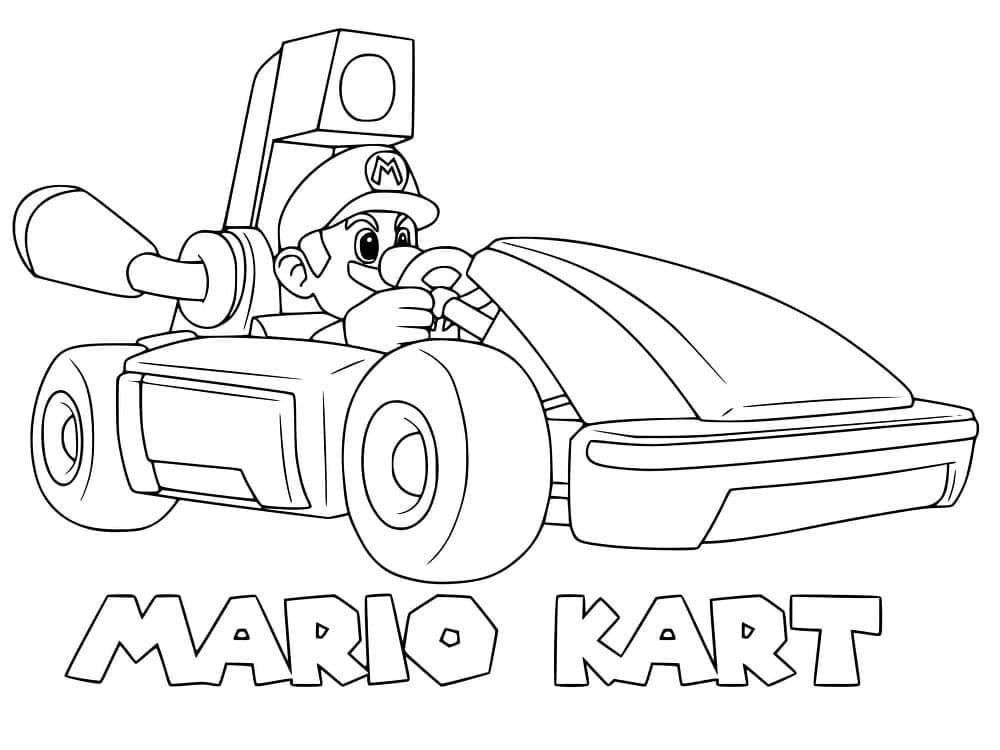 Zeichne Mario Kart schlicht