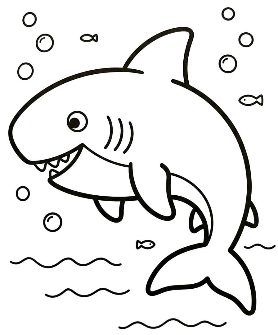 Zeichne Megalodon kostenlos druckbare