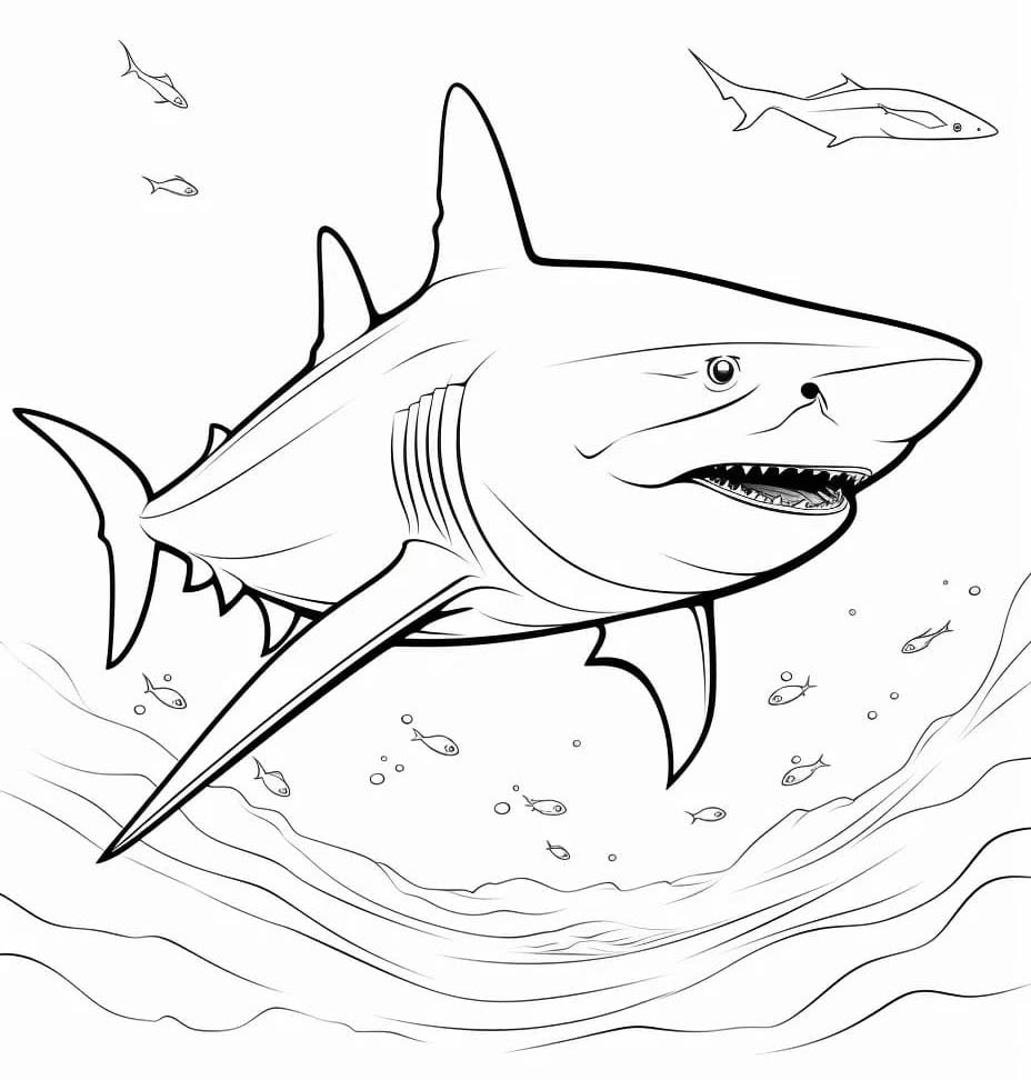 Zeichne Megalodon zum Ausdrucken