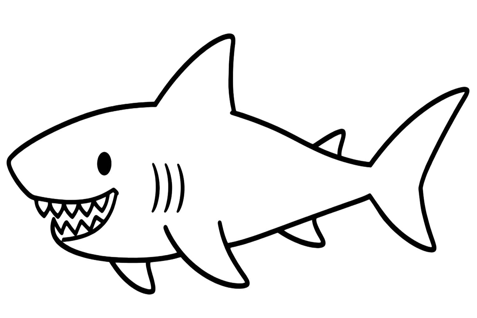 Zeichne Megalodon zum Ausdrucken für Kinder