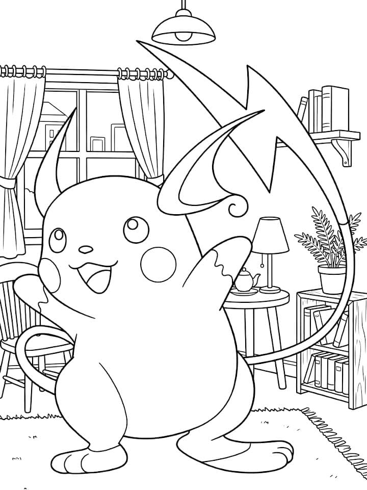 Zeichne Raichu druckbare für Kinder