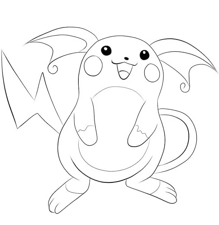 Zeichne Raichu druckbare schlicht