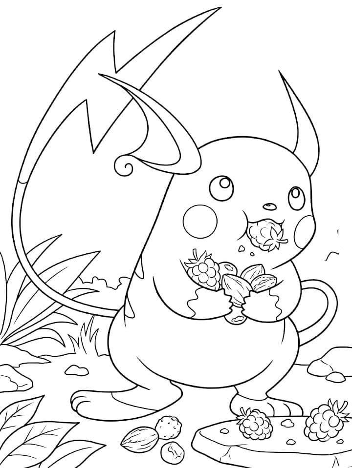 Zeichne Raichu für Kinder