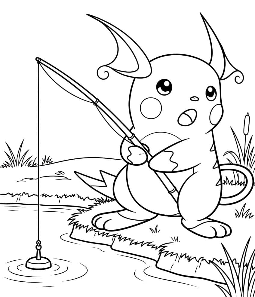 Zeichne Raichu kostenlos basisch