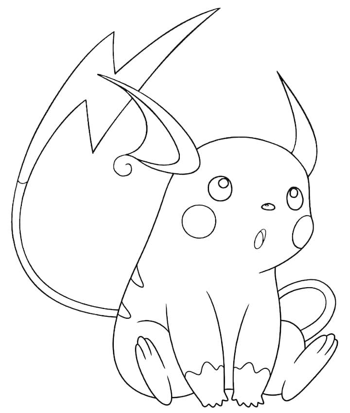 Zeichne Raichu kostenlos druckbare
