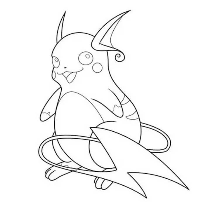 Zeichne Raichu kostenlos für Kinder
