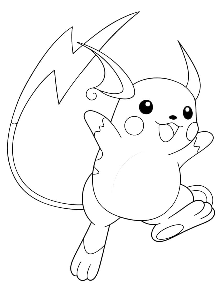 Zeichne Raichu zum Ausdrucken für Kinder