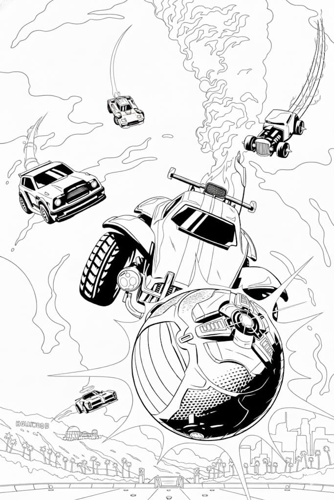 Zeichne Rocket League kostenlos basisch