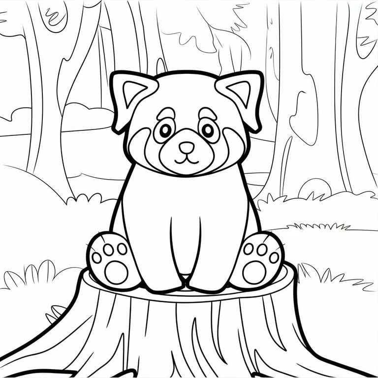 Zeichne Roter Panda druckbare