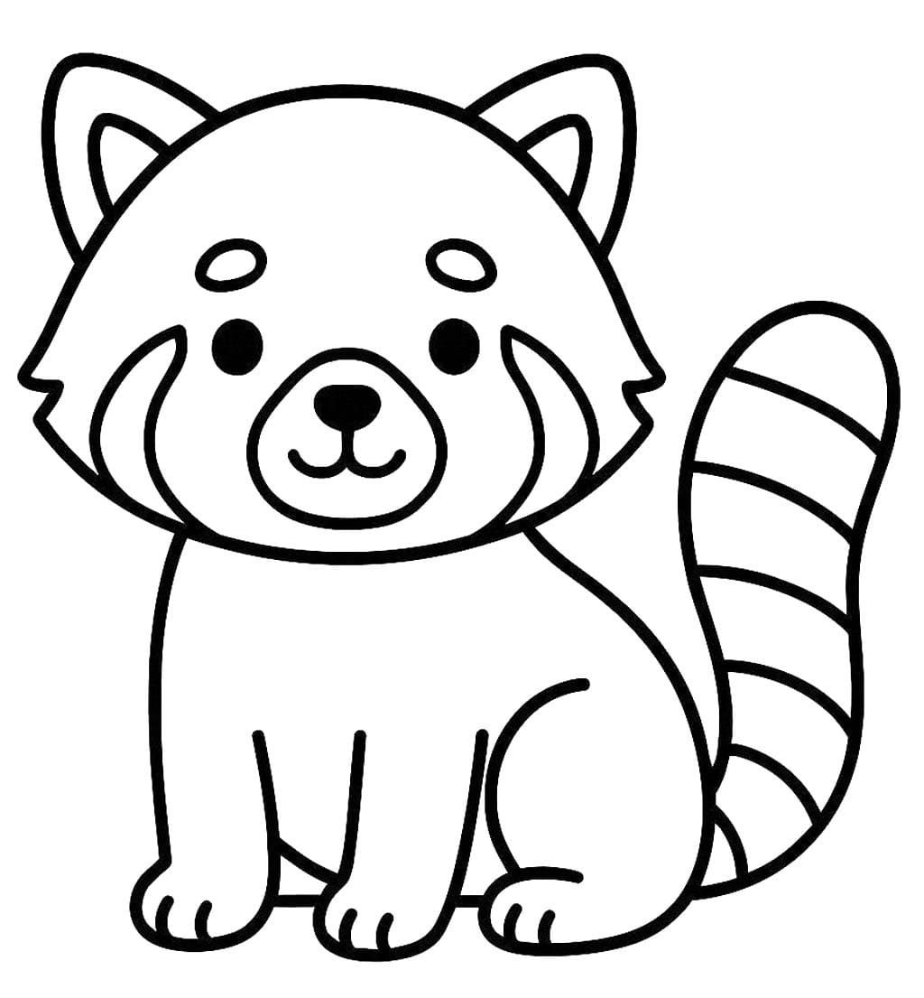 Zeichne Roter Panda kostenlos