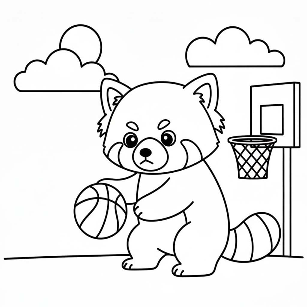 Zeichne Roter Panda kostenlos einfach